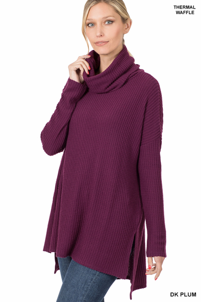 Cowl Neck Sweater Dark Plum
