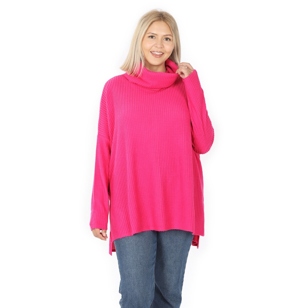 Cowl Neck Sweater Magenta