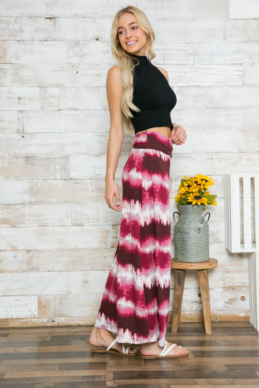 Tie Dye Maxi Skirt Red