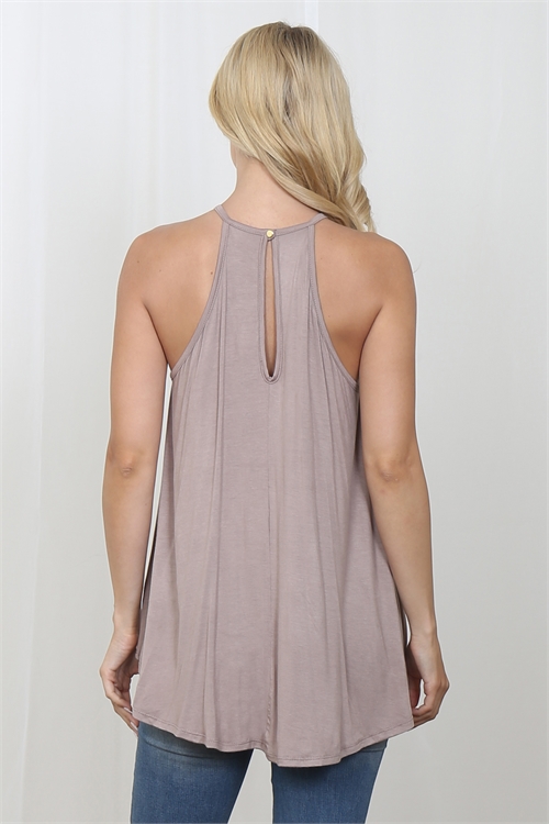 Mocha Plus Size Crochet Tank Back