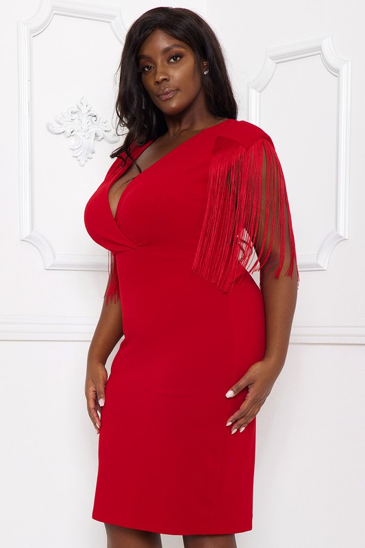 Fringe Sleeve Dress Side