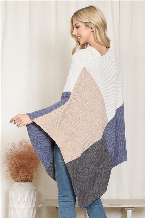 Blue poncho back