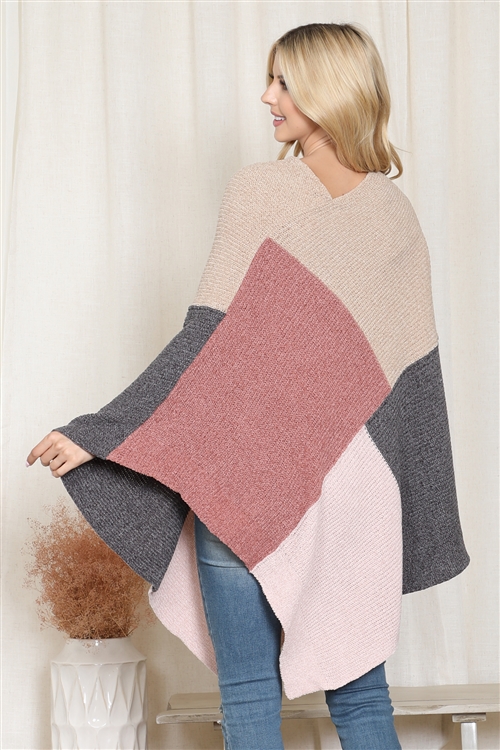 Beige poncho back