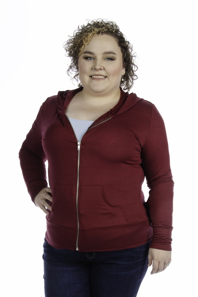 Lady Zip Up Hoodie front