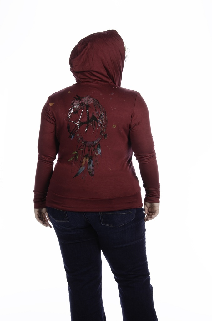 Lady Zip Up Hoodie back