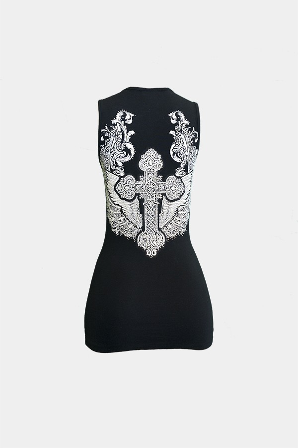 Baroque Cross and Wing Tank Top back