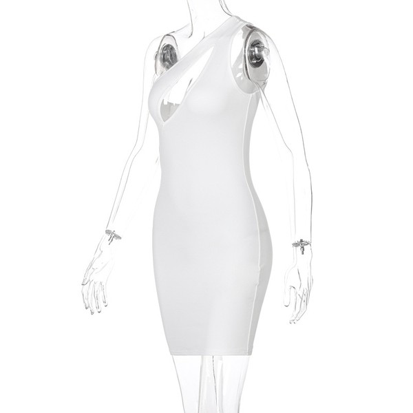 One Shoulder Dress White