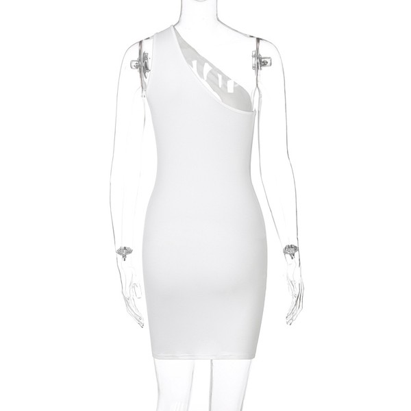 One Shoulder Dress White 1