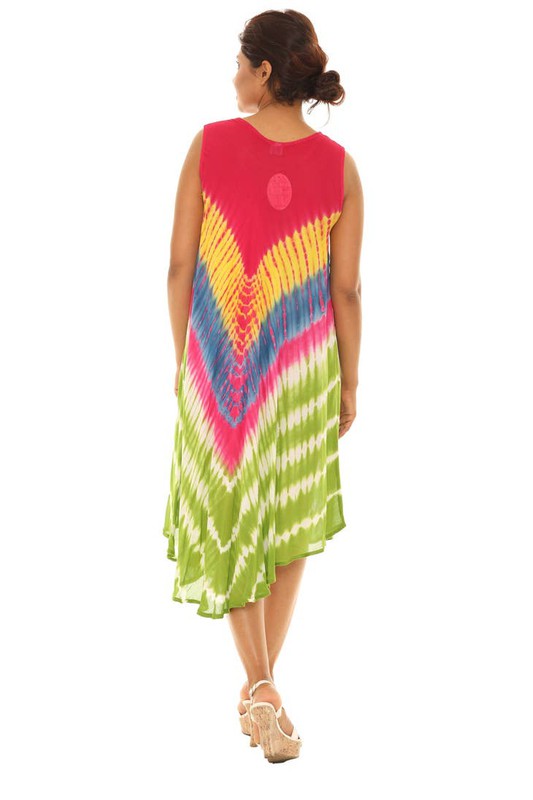 Bright Colors Tie Dye Sundress Back