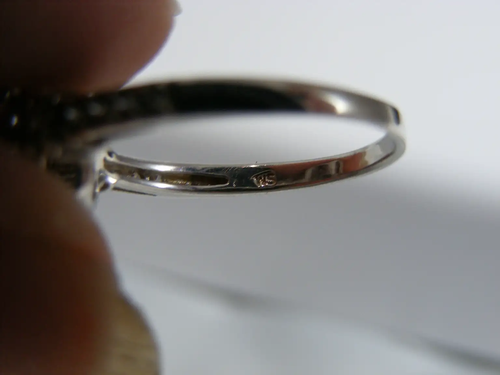 Sterling Silver Purple White Square Stamp