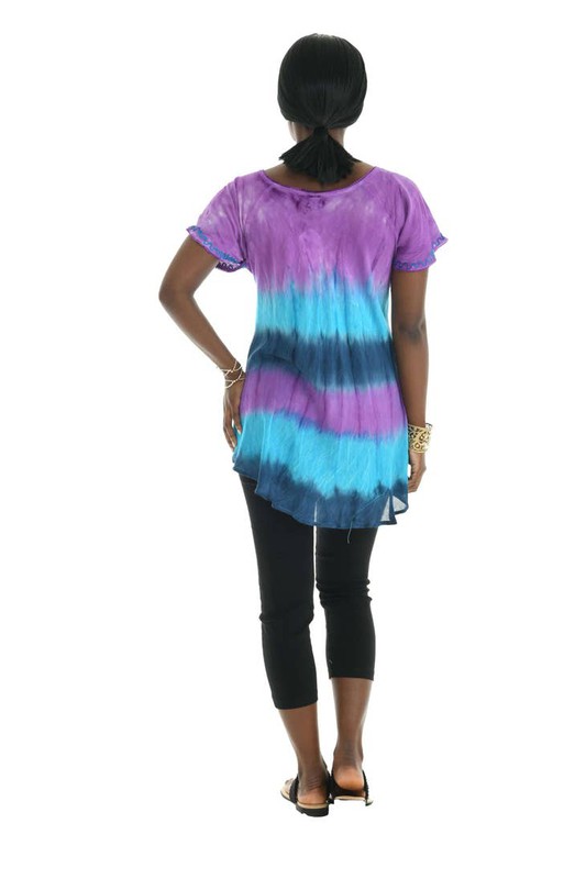 Purple Tie Dye Top Back