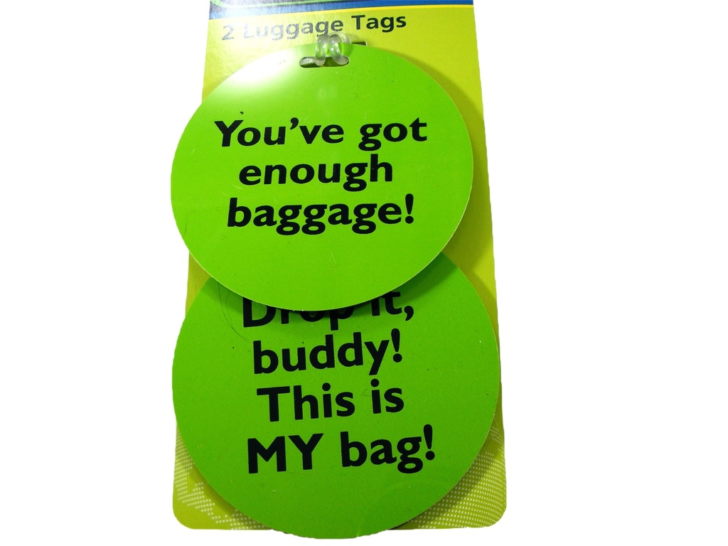 Luggage Tags Green on card