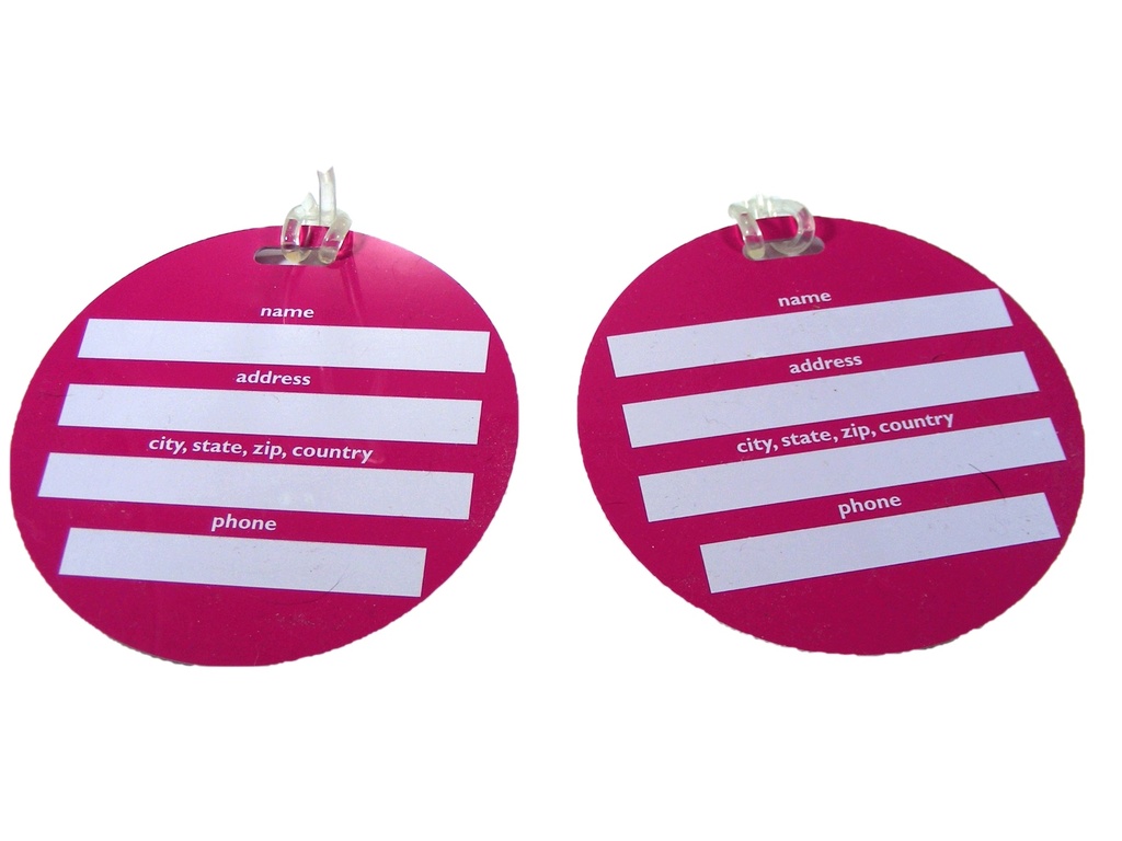 Luggage Tags Pink back