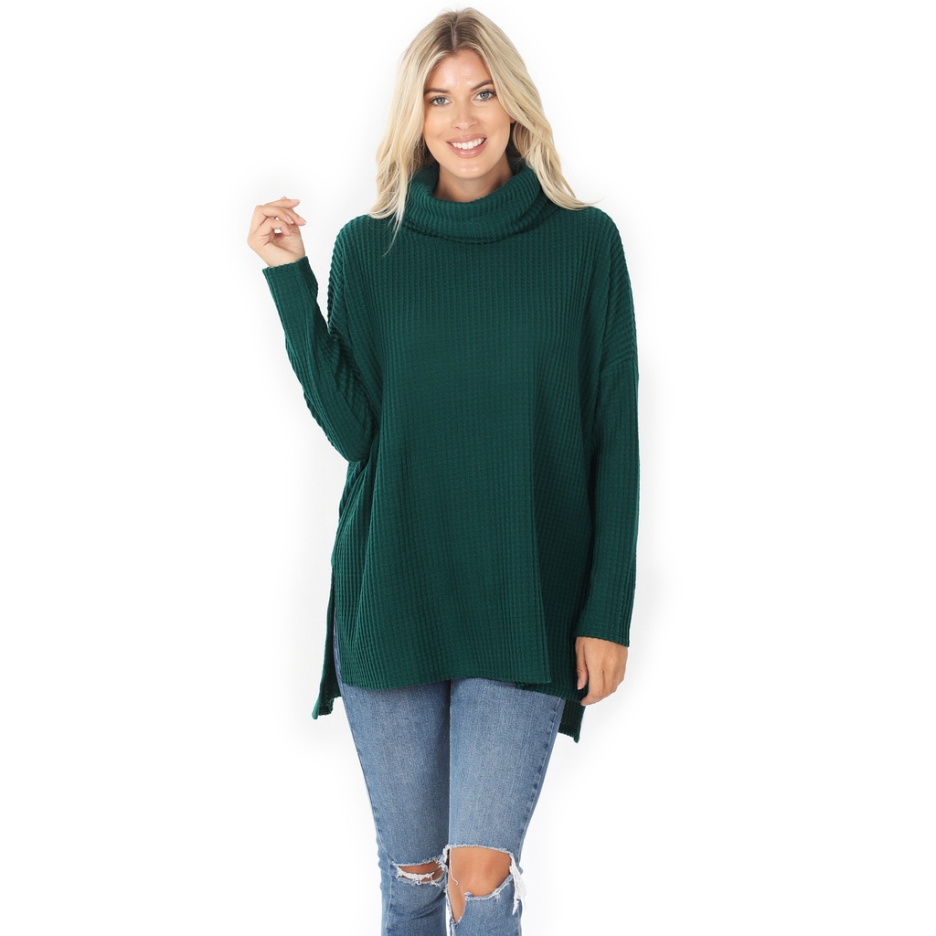 Cowl Neck Sweater Green