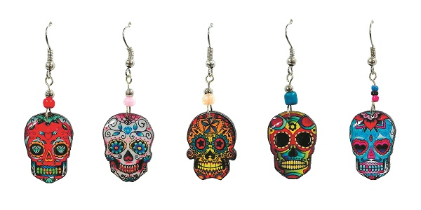 Multi Color Skull Earrings