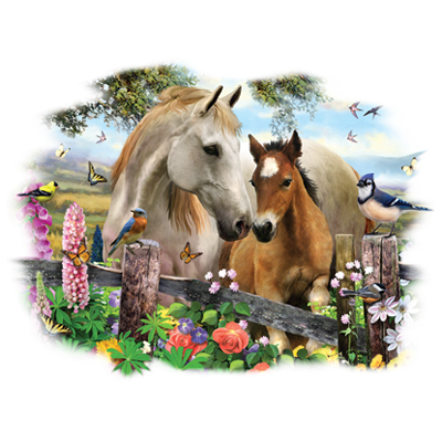 Hollyhock Horses 6T LT BLUE