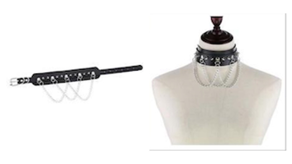 Loop Chain Leather Collar