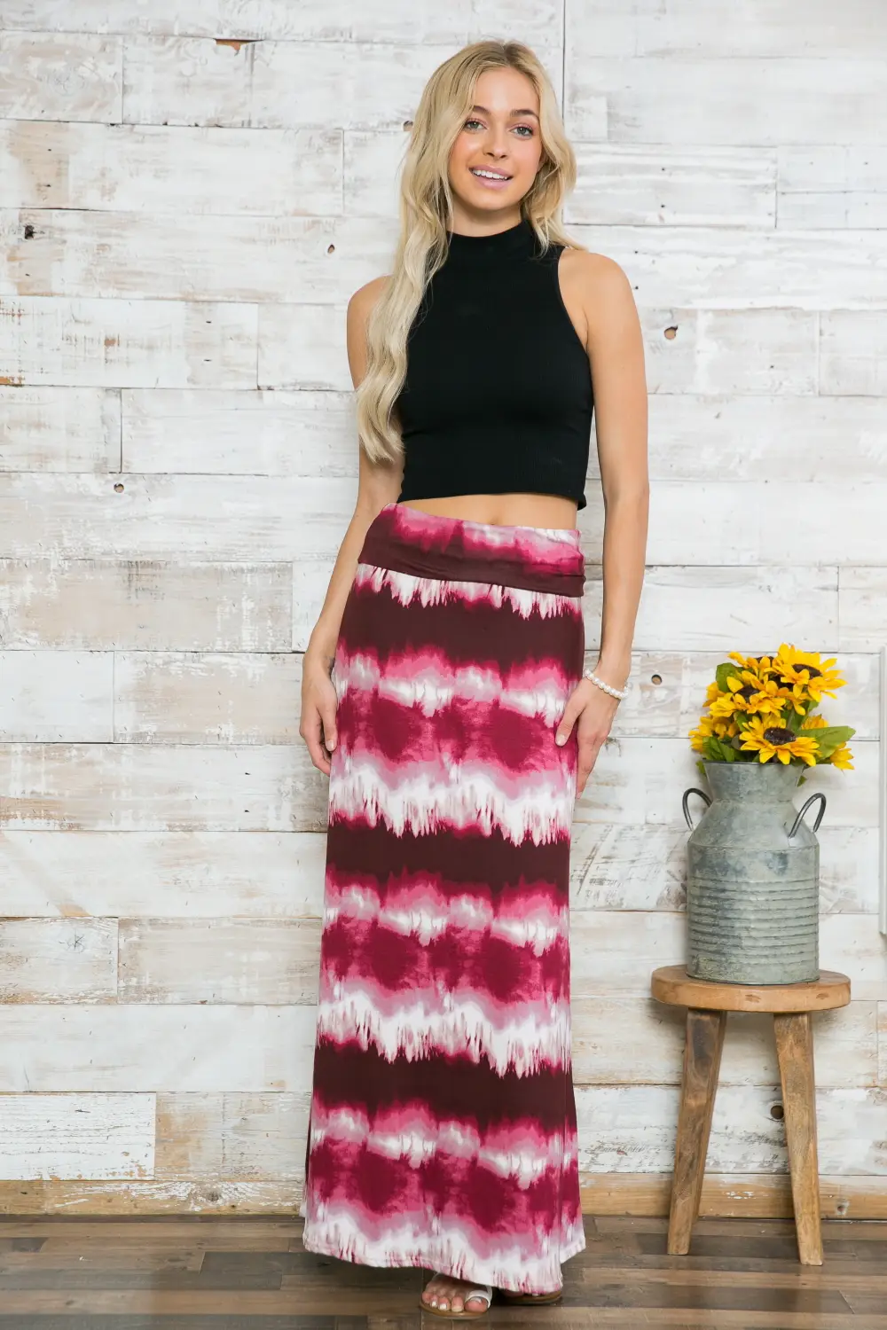  Tie Dye Maxi Skirt 